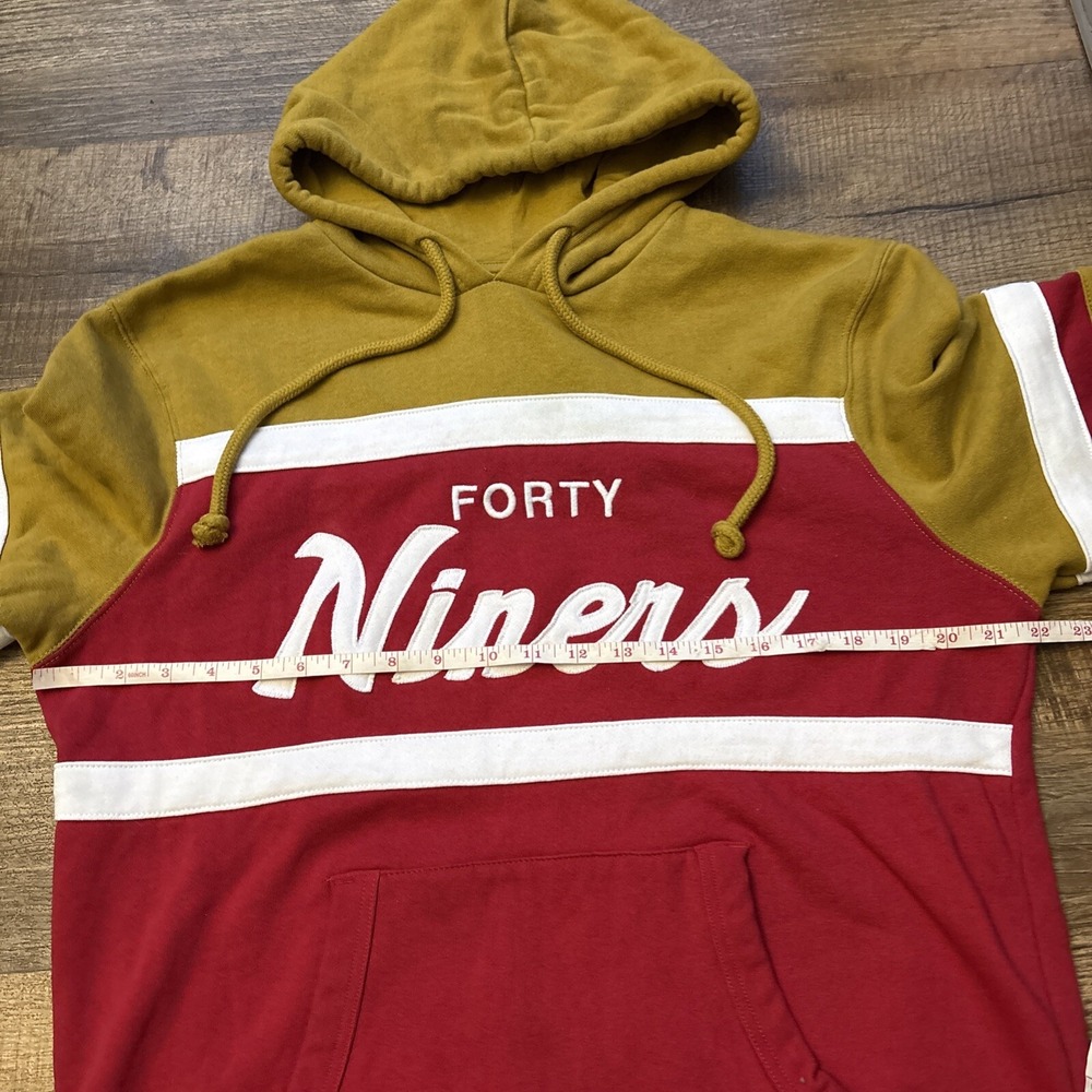 San Francisco 49ers Mitchell And Ness Throwbacks Coach Script Hoodie Size Medium - Picture 5 of 8